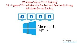 Windows Server 2019 Training 34  How to Backup and Restore HyperV Virtual Machine [upl. by Giffy]