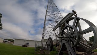 Oil Field Exhibit From Times Past Big 4 cylinder Fairbanks and Old Oil Derrick [upl. by Bria]