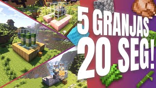 5 GRANJAS EN 20 SEGUNDOS  Tutorial Minecraft [upl. by Rutra]