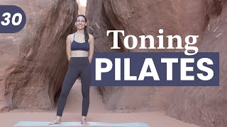 Toning Pilates 30 👀 Total BodyKräftigungsworkout [upl. by Tiny]