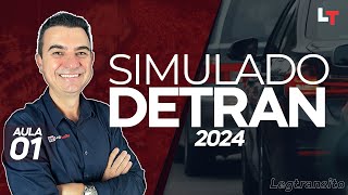 SIMULADO DETRAN QUESTÕES 2024  AULA 01 SimuladoLegTransito2024 Detran2024 [upl. by Nayra242]