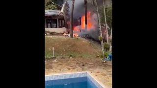 Stunning video shows fiery aftermath of Brazil plane crash [upl. by Wolgast728]