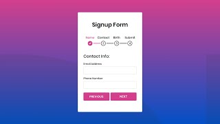 Multi Step Form with Step Progress Bar in HTML CSS amp JavaScript Part 1 [upl. by Keviv]