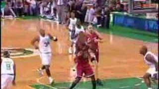 LeBron James Tomahawk Dunk vs Celtics 07 08 [upl. by Aleehs]