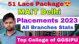 51 Lacs Package😍  MAIT Delhi Placements 2023🔥  Branchwise Details  Low Percentile amp Fee😱 [upl. by Gschu535]