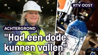 Lachgascilinders in het afval explosies en tonnen aan schade  RTV Oost [upl. by Nanci92]