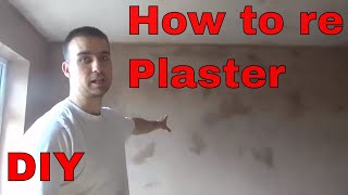 HOW TO PLASTER A WALL FOR BEGINNERS DIY [upl. by Liggett284]