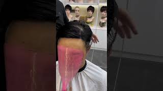 wig replacement hairline repair custom wig customhairline customline barbershop haircut hair [upl. by Ainig]