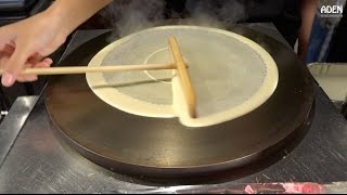 Japanese Street Food  Creamy Strawberry Crepes [upl. by Eanerb]