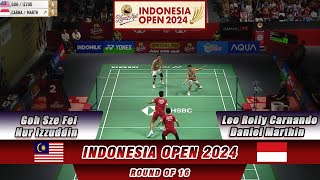 Goh Sze FeiNur Izzuddin vs Leo Rolly CarnandoDaniel Marthin indonesiaopen2024 R16 [upl. by Weiss]