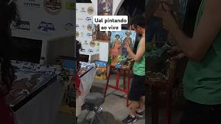 Pintando ao vivo pintando tela na feira shorts [upl. by Chatav627]