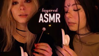 layered ASMR  ear to ear Whispering Ear Attention amp Cleaning  close up rain breathing [upl. by Macey]