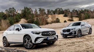 Epic Battle 2024 Mercedes GLC Coupe vs 2024 BMW X4 Luxury Midsize SUV Coupé Comparison Review [upl. by Solram]