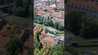 Panorama of Graz from the heights of the Schlossberg respect travel graz europe shorts [upl. by Tisbe]