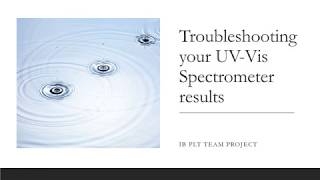 Troubleshooting your UV Vis Spectrophotometer results [upl. by Canon]