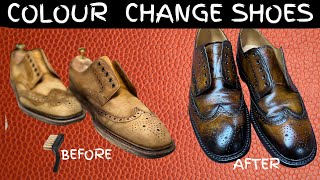 Dyeing and Burnishing Leather Shoes Remove Scratches Scuffs and Creases [upl. by Rekab]