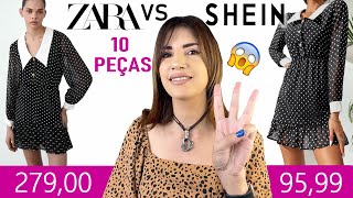 SHEIN x ZARA  Achei as mesmas peças da ZARA na SHEIN pela METADE do PREÇO 8 [upl. by Aihtnys]