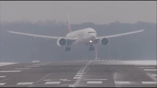 Emirates vs Turkish airlines boeing 777 crosswind landing [upl. by Sandye57]