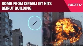 Israel Latest News  A Bomb Dropped From An Israeli Jet Hits A Building In Beirut [upl. by Anatak949]