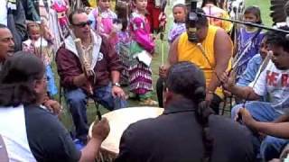 Little Otter with Flag Song at Honor The Earth Pow Wow [upl. by Enywtna415]