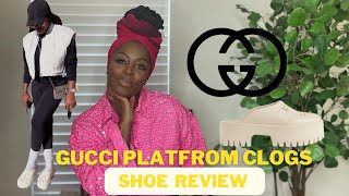 REVIEW GUCCI PLATFORM CROCS CLOGS [upl. by Rellim848]