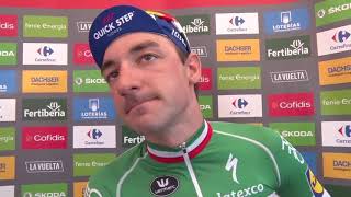 Elia Viviani  intervista postgara  Tappa 10  Vuelta a España 2018 [upl. by Elaweda]