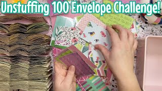 UNSTUFFING THE 100 ENVELOPE CHALLENGE  A Huge Sense Of Accomplishment [upl. by Narcho]