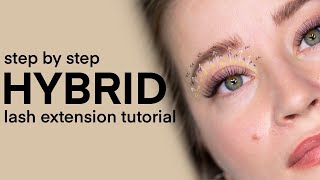 Step by Step Hybrid Lash Extension Application Tutorial [upl. by Zoie]