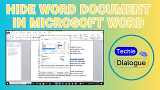 How To Hide A Word Document In Microsoft Word [upl. by Kinzer]