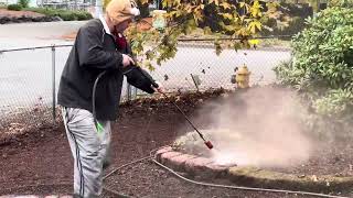 How to rake up leaves and landscape properties very quickly Hydrotilling’s fastest way organically [upl. by Nadya]