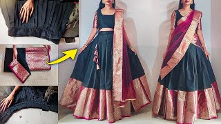 Perfect pleated lehenga skirt cutting stitching for beginners step by step  lehenga skirt stitching [upl. by Mena]