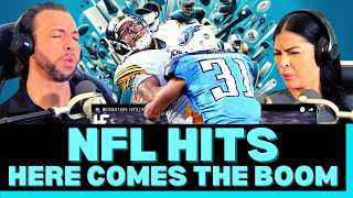 SHEESH GETTING KOCKED UNCONSCIOUS First Time Reacting To BIGGEST NFL Hits  Here Comes The Boom [upl. by Yereffej]