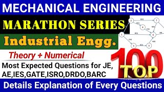 INDUSTRIAL ENGINEERING 100 PREVIOUS QUESTIONS  Top 100 Industrial Engineering Question  RRBJE IES [upl. by Imalda]