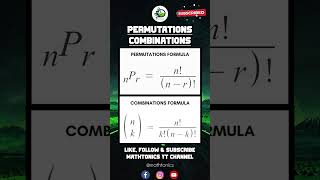 Permutations amp Combinations Formula  Probability  CBSE  permutation combinations maths shorts [upl. by Eiramanad130]