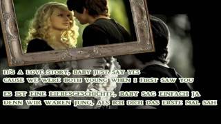 Love Story  Taylor Swift Lyrics  deutsche Übersetzung HD [upl. by Dorlisa200]