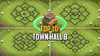 TOP 10 Town Hall 8 TH8 HybridFarming Base Layout  Copy Link 2024  Clash of Clans [upl. by Aimahc]