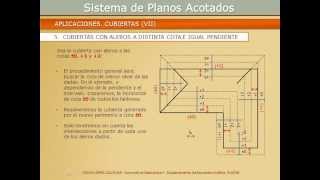 Sistema de Planos Acotados Cubiertas 05 Aleros a distinta cota e igual pendiente [upl. by Knobloch951]