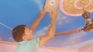 Ceiling painting 🖌️design sky flying bird 🕊️ ⭐starvlogMohansubba [upl. by Silverstein]