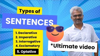 Types of sentences  Declarative Interrogative Imperative Exclamatory sentences  V4 English [upl. by Gierc514]