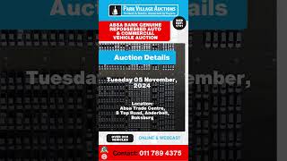 ABSA Repossessed Auto amp Commercial Vehicle Auction – 200 Vehicles Live Online Bidding [upl. by Pryor]