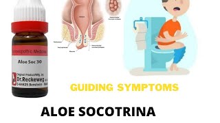 Aloe socotrina guiding symptoms  homoeopathic medicine aloe [upl. by Alejo509]