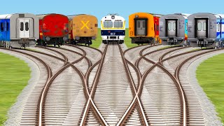 🔅Sim Train World 4 Trains Fun Trains Crossing Railroad Always Morning 🌄 Passenger 830  train sim 2 [upl. by Sidnarb638]