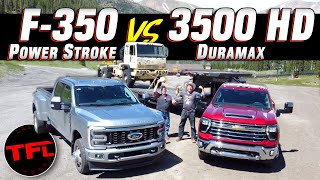 New HD RECORD 2023 Ford F350 vs 2024 Chevy Silverado 3500HD on the Worlds Toughest Towing Test [upl. by Adnilev]