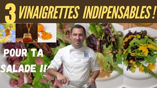 COMMENT FAIRE 3 VINAIGRETTES MAISON ORIGINALES SIMPLES ET RAPIDES [upl. by Thevenot371]