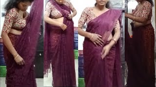 How To Wear low Waist Saree very Easy  Silk Saree Draping perfectly [upl. by Dorice]