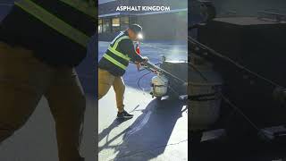 Asphalt Crack Repair Filling Cracks on an Incline [upl. by Havot]