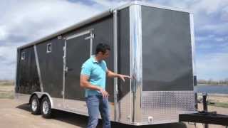 85 X 25 ALL SEASON Enclosed Cargo Carhauler Trailer Furnace AC Cabinets More [upl. by Howlyn528]