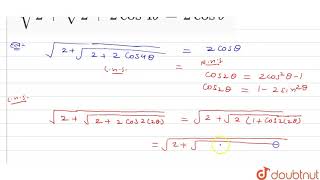 सिद्ध कीजिए कि sqrt2sqrt22 cos 4 theta2cos theta [upl. by Ecnatsnok]