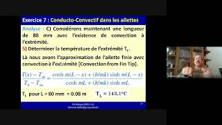 شرح التمرين بالدارجة Exercice 7 Problème ConductoConvectif dans les ailettes fins الجزء الثاني [upl. by Aninat]