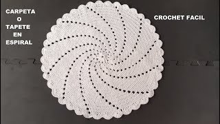 CARPETA O TAPETE EN ESPIRAL TEJIDO A CROCHET  TUTORIAL  GANCHILLO [upl. by Nenney994]